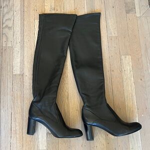 Valentino Black Leather over the Knee Boots